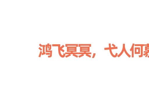 鸿飞冥冥，弋人何慕